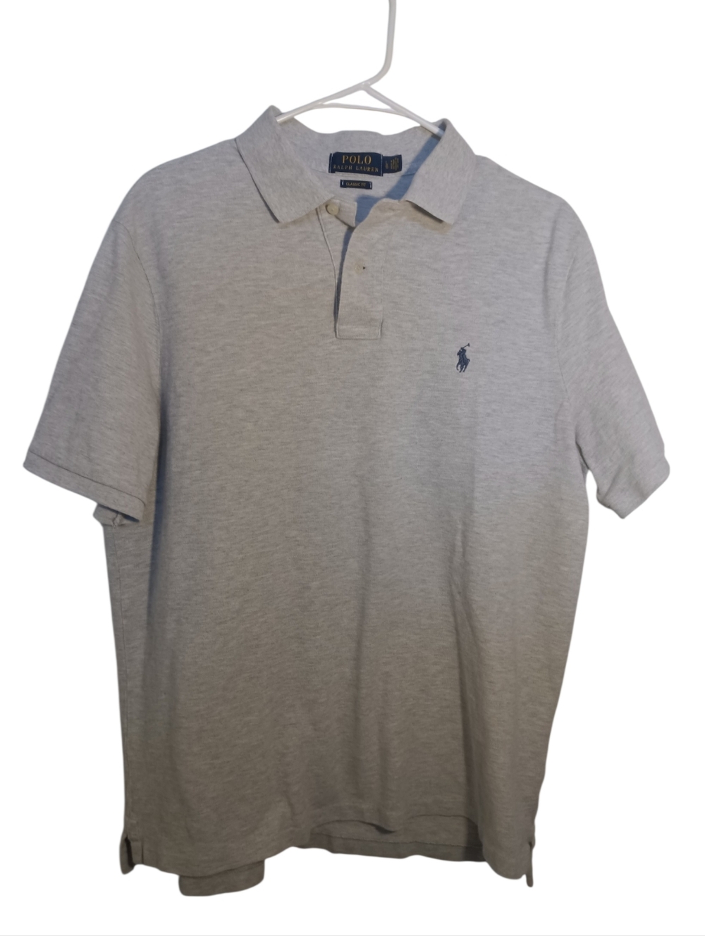 Polo Ralph Lauren Gray Short Sleeve Men's Classic Fit Shirt Large Cotton